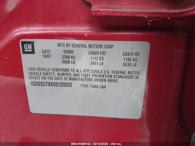 2008 CADILLAC CTS 1G6DS57VX80129520 Photo 8