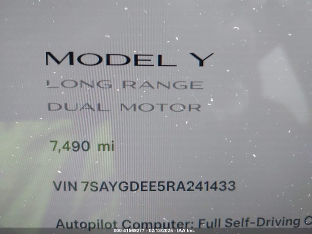 2024 TESLA MODEL Y 7SAYGDEE5RA241433 Photo 6