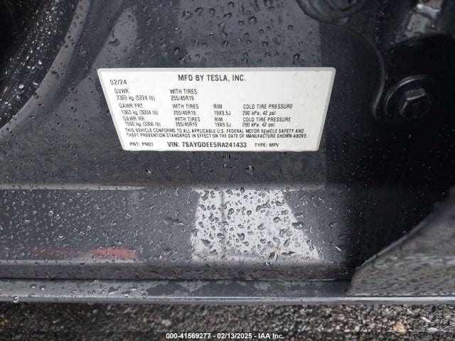 2024 TESLA MODEL Y 7SAYGDEE5RA241433 Photo 8