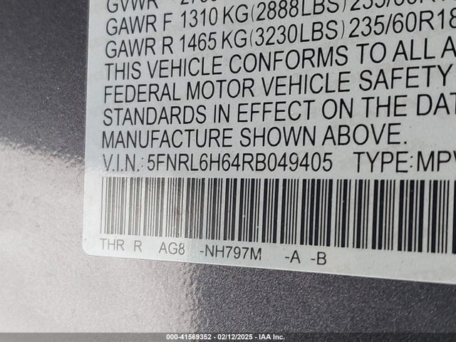 Honda Odyssey Ex-l 2024 5FNRL6H64RB049405 Image 9