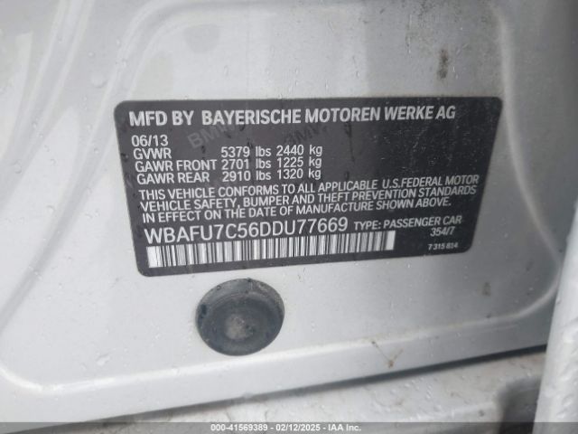 2013 BMW 535I WBAFU7C56DDU77669 Photo 8