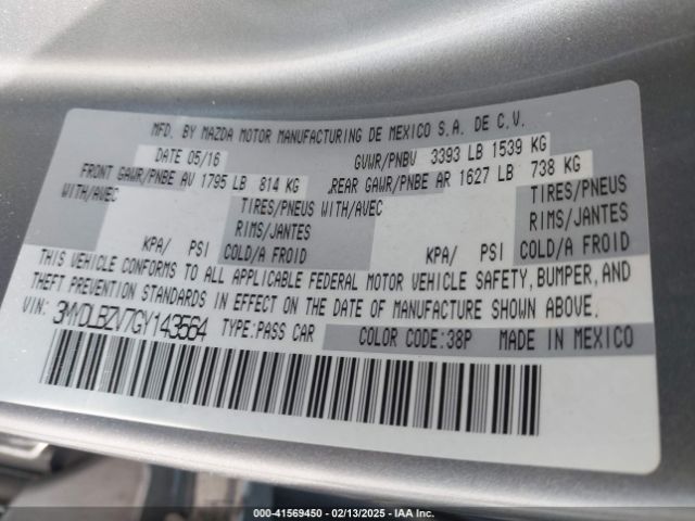 3MYDLBZV7GY143564 Scion IA