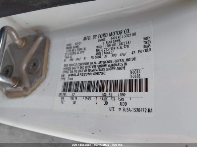 NM0LS7E20M1498790 Ford Transit Connect Xl Cargo Van
