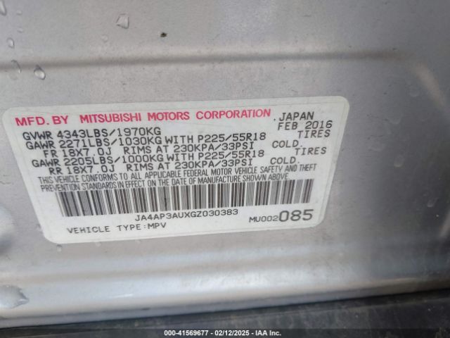 2016 MITSUBISHI OUTLANDER SPORT JA4AP3AUXGZ030383 Photo 8