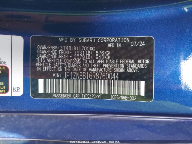 JF1ZNBB16R8760044 Toyota GR86