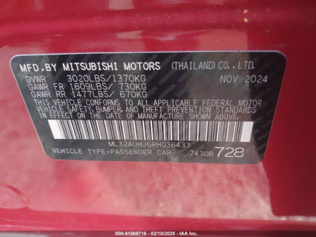 2024 MITSUBISHI MIRAGE ML32AUHJ6RH036433 Photo 8
