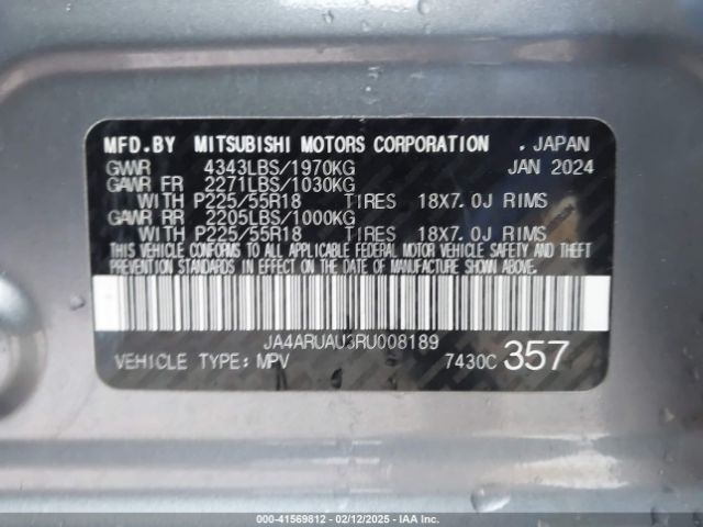 2024 MITSUBISHI OUTLANDER SPORT JA4ARUAU3RU008189 Photo 8