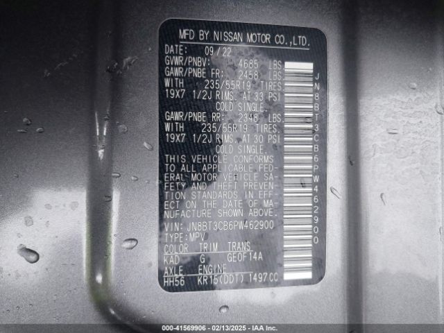 JN8BT3CB6PW462900 Nissan Rogue Sl Intelligent Awd