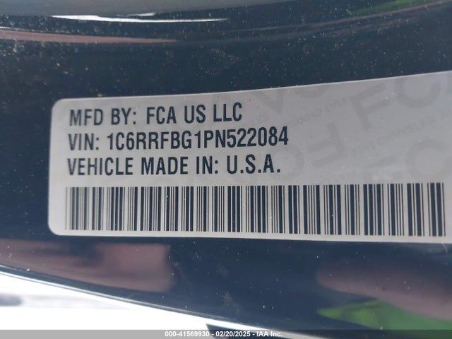 1C6RRFBG1PN522084 RAM 1500 Big Horn  4x4 6'4 Box