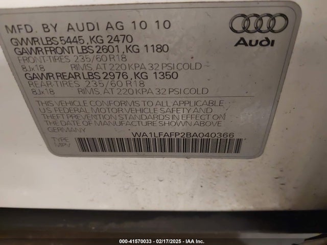 2011 AUDI Q5 WA1LFAFP2BA040366 Photo 8