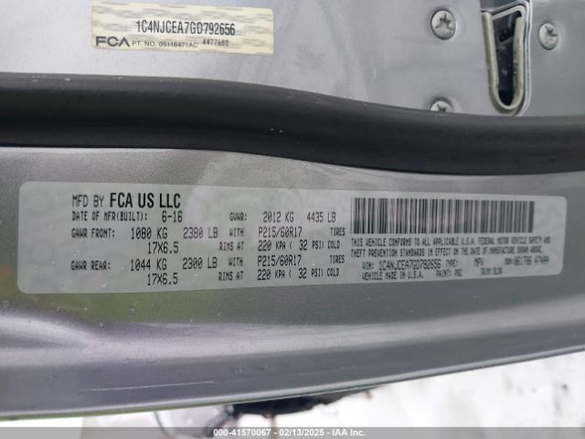 1C4NJCEA7GD792656 Jeep Compass High Altitude Edition