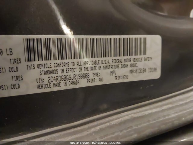 Dodge Grand Caravan Se 2018 2C4RDGBG5JR190688 Image 9