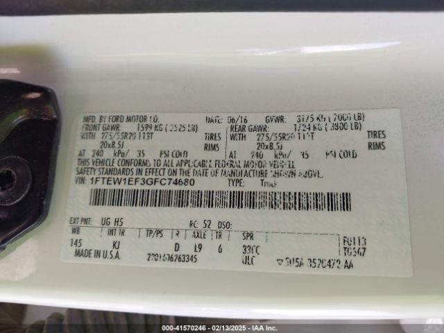 1FTEW1EF3GFC74680 Ford F-150 King Ranch