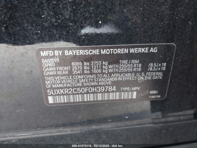 5UXKR2C50F0H39784 BMW X5 Sdrive35i