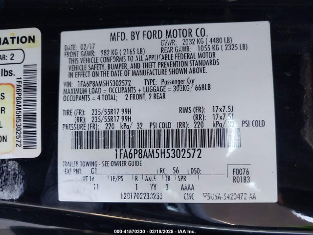 Ford Mustang V6 2017 1FA6P8AM5H5302572 Image 9
