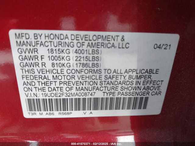 2021 ACURA ILX 19UDE2F32MA008747 Photo 8