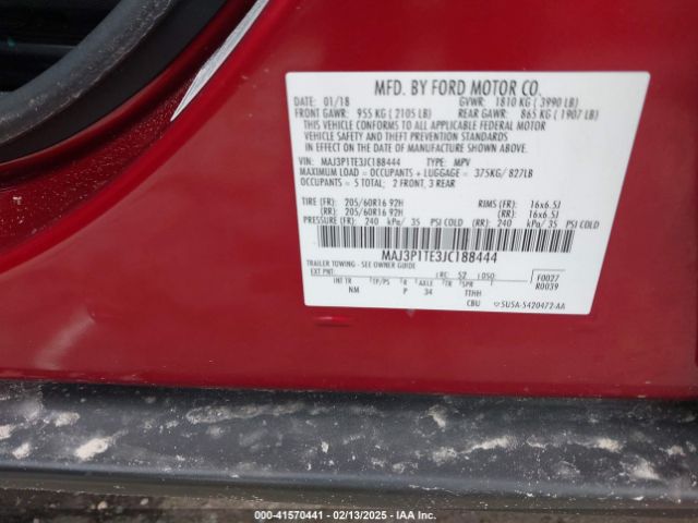 MAJ3P1TE3JC188444 Ford Ecosport Se