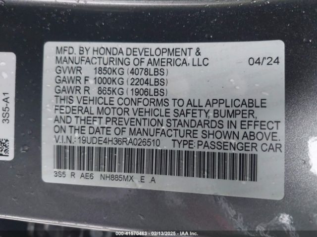 19UDE4H36RA026510 Acura Integra A-spec