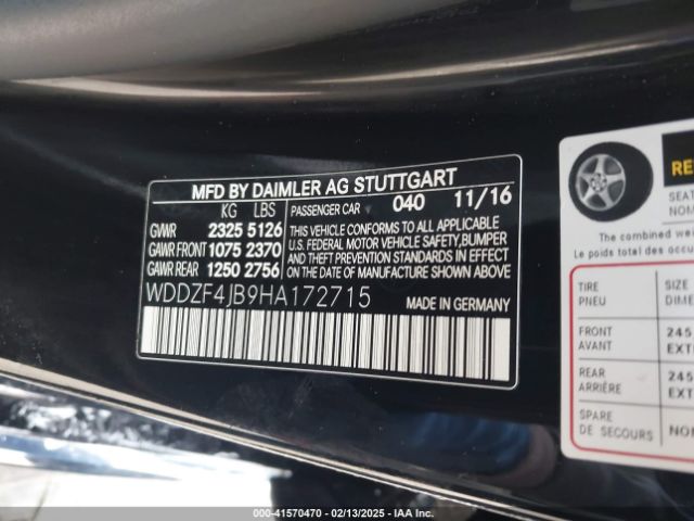 WDDZF4JB9HA172715 Mercedes-Benz E 300