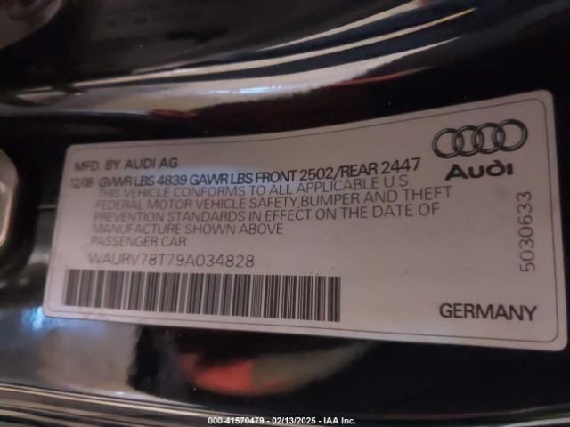 2009 AUDI S5 WAURV78T79A034828 Photo 8