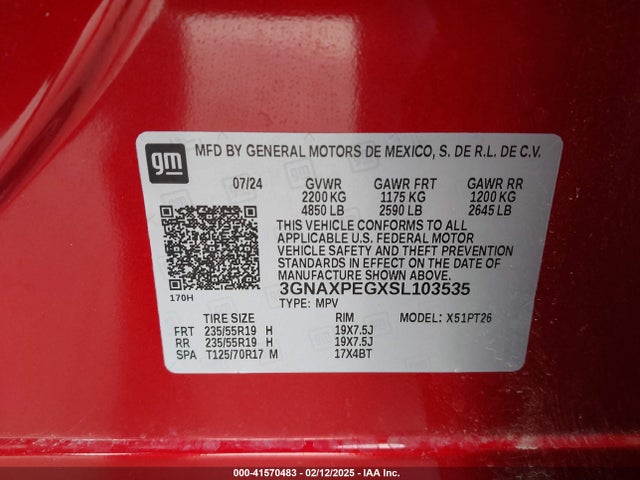 Chevrolet Equinox Awd Lt 2025 3GNAXPEGXSL103535 Image 9