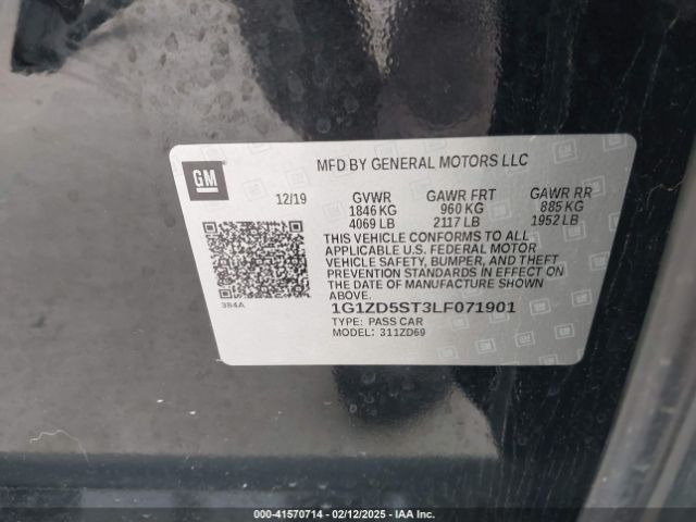1G1ZD5ST3LF071901 Chevrolet Malibu Fwd Lt