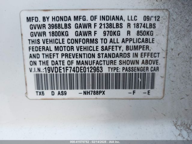 2013 ACURA ILX 19VDE1F74DE012963 Photo 8