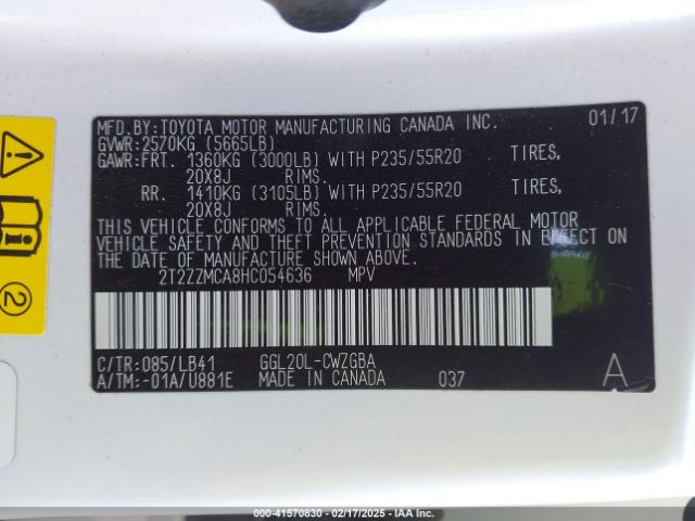 2T2ZZMCA8HC054636 Lexus RX 350