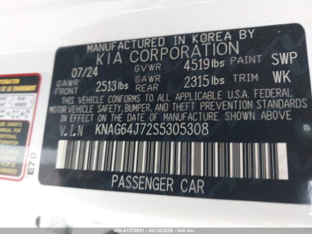 KNAG64J72S5305308 KIA K5 Gt-line