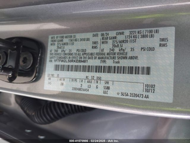 1FTFW2L50RKE89481 Ford F-150 Stx