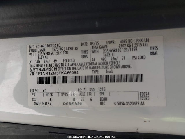 1FTNR1ZM5FKA66094 Ford Transit