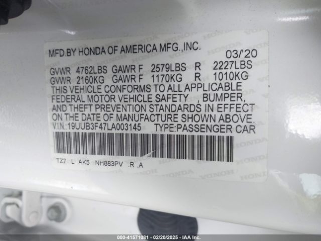 2020 ACURA TLX 19UUB3F47LA003145 Photo 8