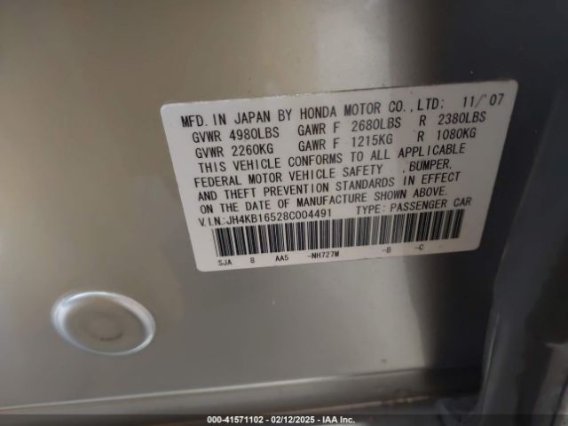 2008 ACURA RL JH4KB16528C004491 Photo 8