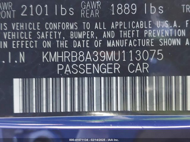 KMHRB8A39MU113075 Hyundai Venue Se