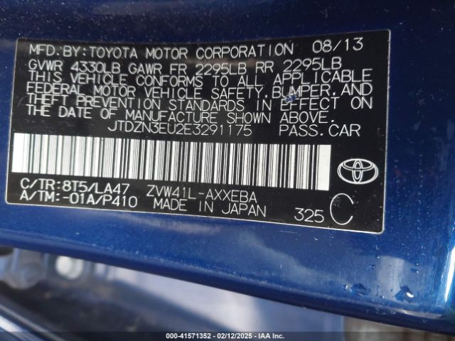 JTDZN3EU2E3291175 Toyota PRIUS V