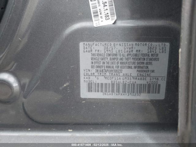 3N1AB7APXHY395232 Nissan SENTRA S