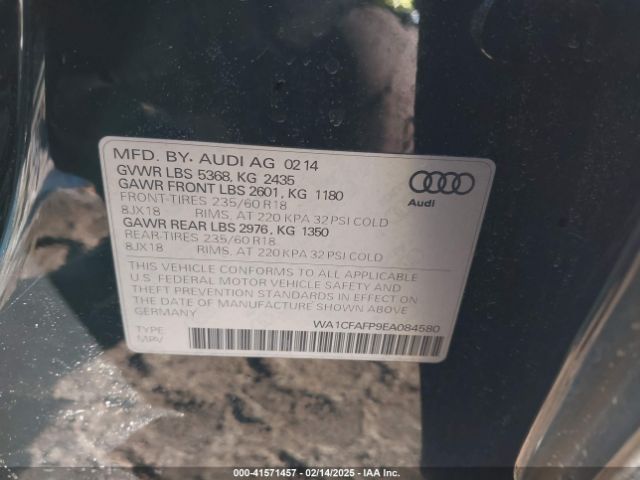 WA1CFAFP9EA084580 Audi Q5 2.0t Premium