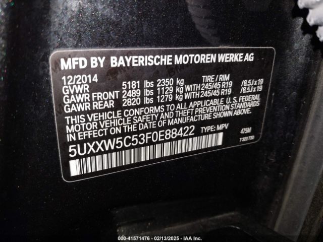 5UXXW5C53F0E88422 BMW X4 Xdrive35i