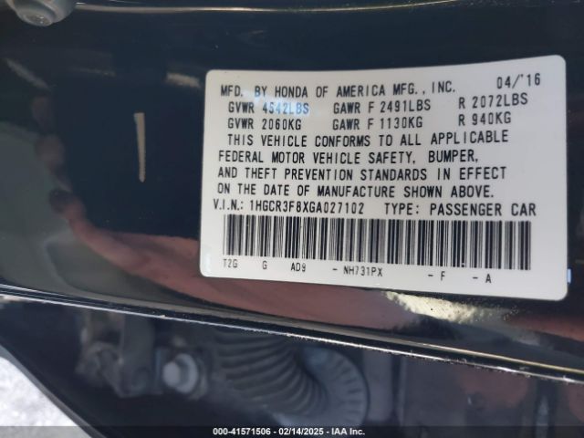 1HGCR3F8XGA027102 Honda Accord Ex-l V-6