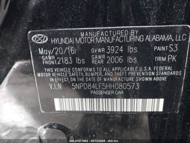5NPD84LF5HH080573 Hyundai ELANTRA SE