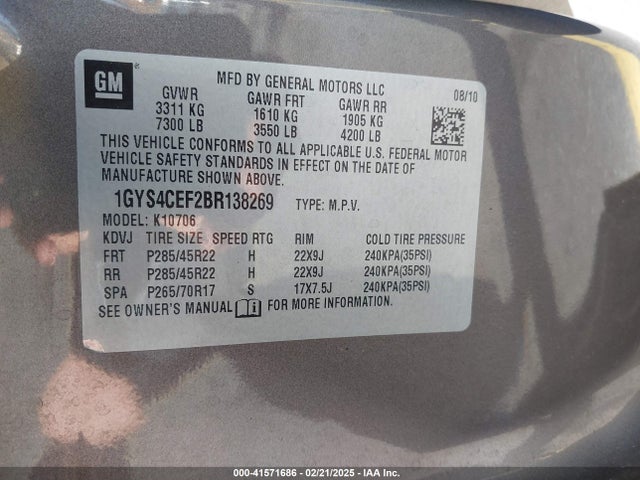 2011 CADILLAC ESCALADE 1GYS4CEF2BR138269 Photo 8
