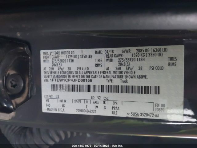 1FTEW1CP4JFD00156 Ford F-150 Xl