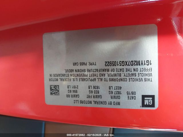 1G1YM2D7XG5105922 Chevrolet Corvette Stingray Z51