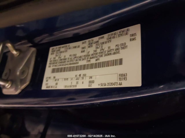 1FMCU9GD2HUB99955 Ford ESCAPE SE