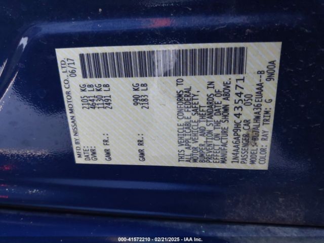 1N4AA6AP9HC435471 Nissan Maxima 3.5 Platinum
