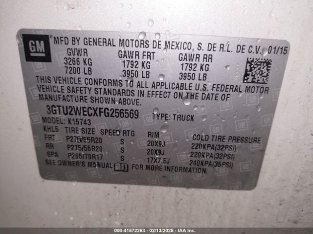 3GTU2WECXFG256569 GMC Sierra 1500 Denali