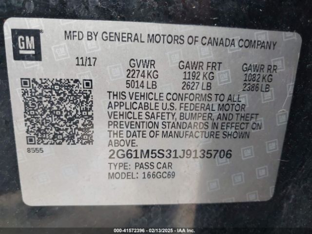 2G61M5S31J9135706 Cadillac XTS LUXURY