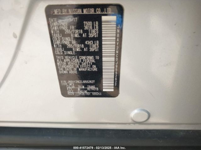 JN8AY2NC0J9552627 Nissan ARMADA SV