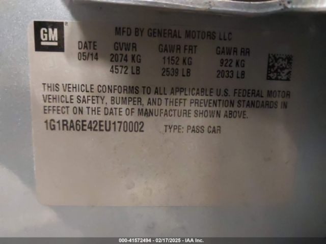 1G1RA6E42EU170002 Chevrolet Volt