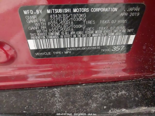 2019 MITSUBISHI OUTLANDER SPORT JA4AR3AU0KU028836 Photo 8